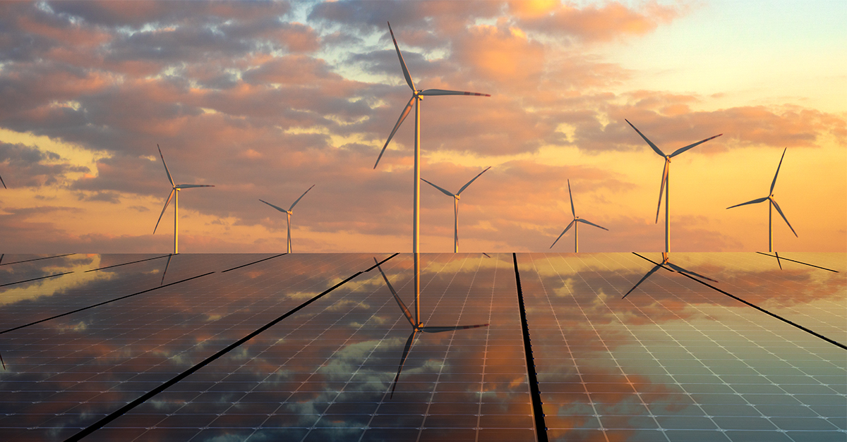 windmills and solar panels